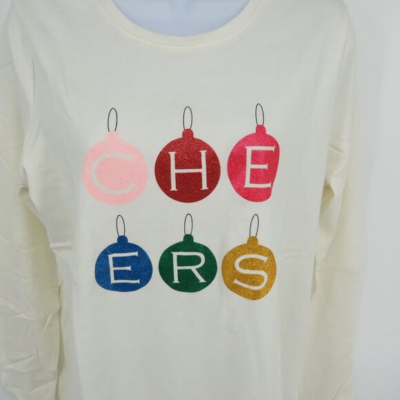 Kim Rogers PM Cheers Ornament Long Sleeve Womens Shirt NWT $28 - Picture 3 of 4